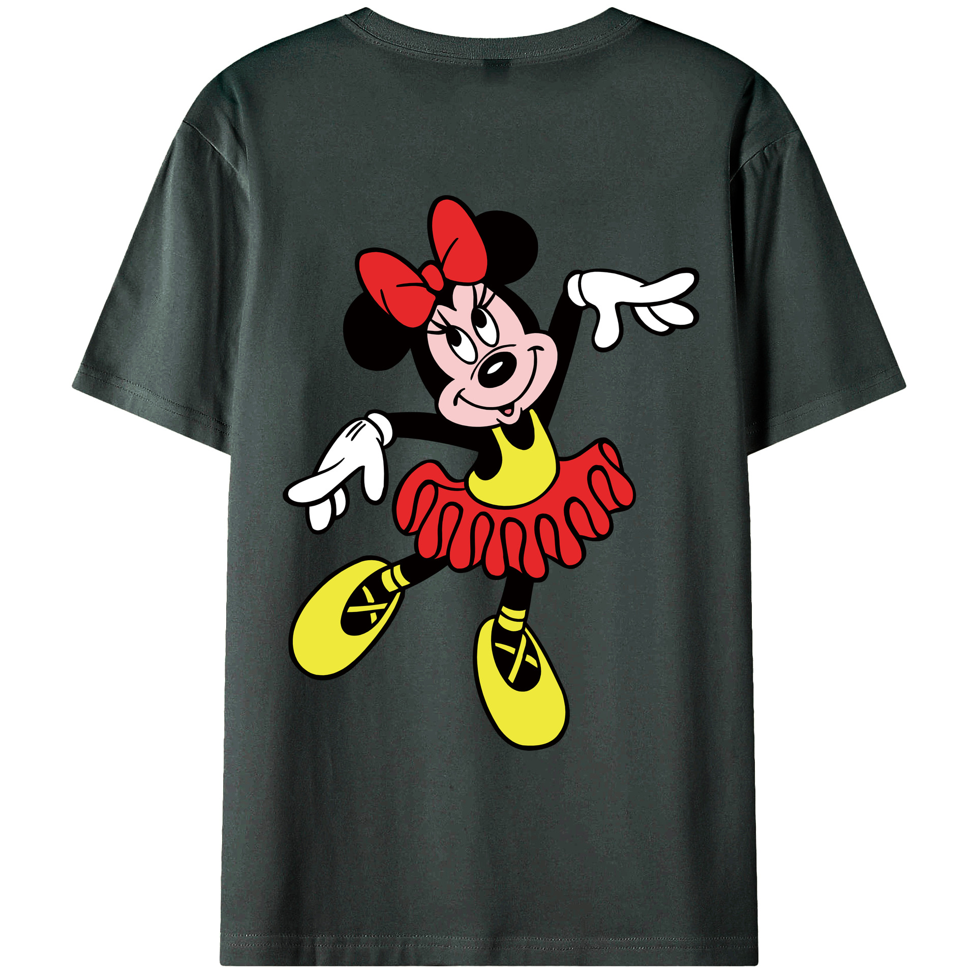 ミッキーマウス Mickey Mouse 綿100％ メンズ半袖Tシャツ（バックプリント） 通気性